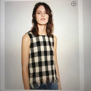 Zara XS checkered flow top.